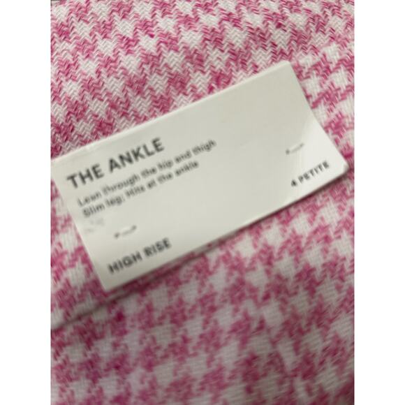 Ann Taylor pink white houndstooth ankle pants size 4P - Picture 6 of 11